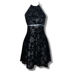 Vintage 90s Velvet Floral Dress